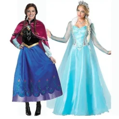 Vuxen Prinsessa Elsa Kostym Jul Cosplay Maskeradkläder Outfit -XF7- {KDO} M> Dräkter