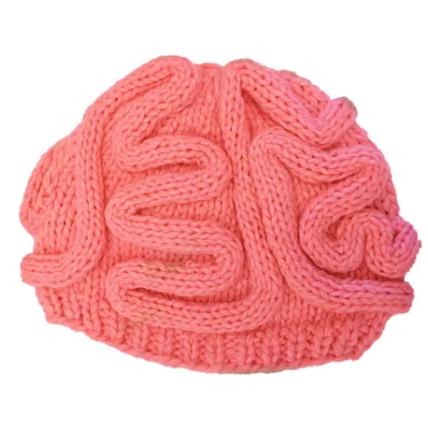 Vuxen Rolig Parodi Skräck Hjärna Mönster Stickad Mössa Rolig Varm> Huvudbonader