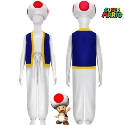 unbranded Vuxen Super Mario Bros 2 Toad Cosplay Party Kostym Toppar + Byxor + Hatt Outfit Set Presenter><noscript><img width=