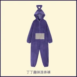 2024-vuxen Teletubbies Kostym Rolig Tinky Winky Onesies Po Lala Dipsy Cosplay Pyjamas Halloween Jul Sovkläder Jumpsuit S XL> Dräkter
