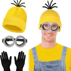 Vuxna Barn Cosplay Minions Kostym Hatt Handskar Glasögon Maskerad Jul B Set (Overall+Hatt+Glasögon+Handskar ) B Set (Jumpsuit+Hat+Glasses+Gloves )-FM- B Set (Jumpsuit+Hat+Glasses+Gloves ) | Fyndiq><noscript><img width=