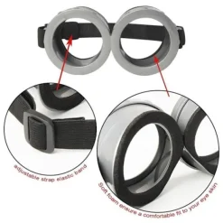 Vuxna Barn Cosplay Minions Kostym Hatt Handskar Glasögon Maskerad Jul Ett Set (Glasögon){ee} Ett Set (Glasögon) One Size><noscript><img width=