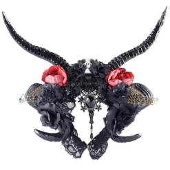 Vuxna Barn Demon Fårhorn Hårband Blomma Dekor Halloween Jul Kostym Cosplay Party Tillbehör> Huvudbonader