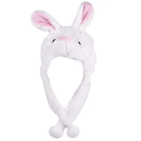 Vuxna barn vinter söt plysch djur karaktär mössa hatt med pompom ändar långa remmar rolig plysch leksak öronlapp mössa cosplay Kanin Rabbit> Huvudbonader