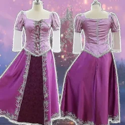BraVärde Vuxna Flickor Rapunzel Karneval Halloween Party Fancy Dress Cosplay Kostym Trasslig Rapunzel Prinsess Kostym För Kvinnor Lila-lingling} L><noscript><img width=