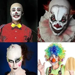 Vuxna Tonåringar Flintskalliga Mössor Smink Latex Flintskalligt Huvud Peruk Mössa Kostymtillbehör><noscript><img width=