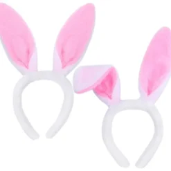 WABJTAM2 Pack Kaninhuvudband Öron Hårband Plysch Rosa> Huvudbonader