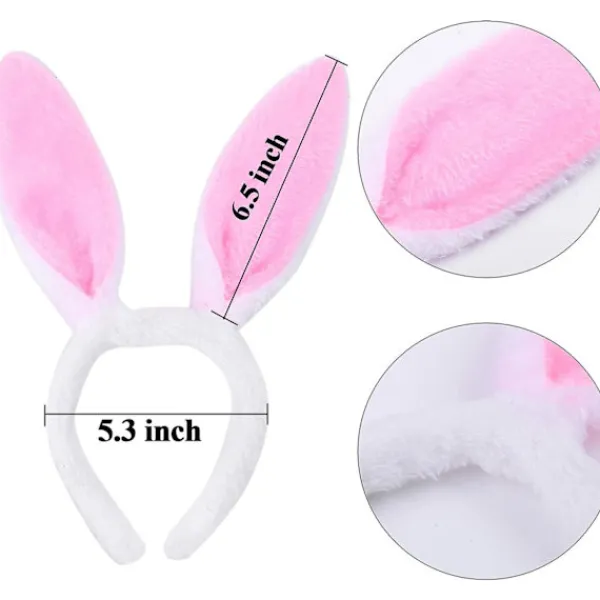 WABJTAM2 Pack Kaninhuvudband Öron Hårband Plysch Rosa> Huvudbonader