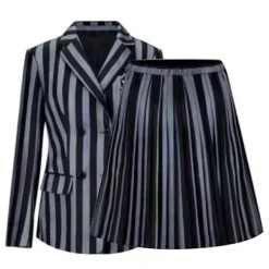 Wednesday Addams Kostym Nevermore Academy Barn Vuxen Uniform Klänning Kostym Cosplay Endast Peruk One Size One Size><noscript><img width=