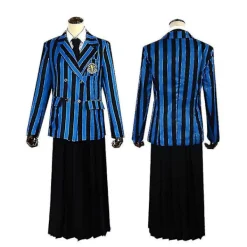 Wedneday Addam The Addam Family Nevermore Kotym Uniform et Kvinnokläder Wig 1><noscript><img width=