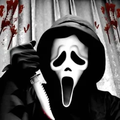 Weekcos Skräck Skrikande Spökkostym för Vuxna och Barn, Halloween Cosplay Festkostym med Skrikmask, Karnevalskostymer för Halloween M Karneval><noscript><img width=