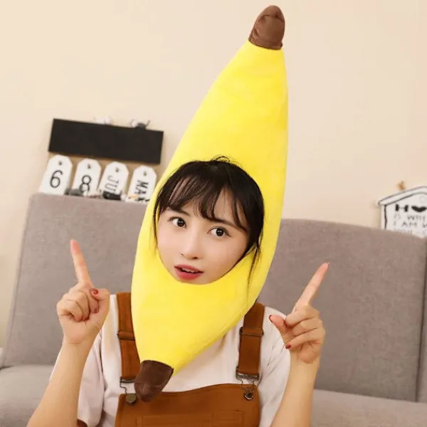 Wicked Costumes rolig banan gul hatt unisex för vuxna> Huvudbonader