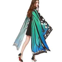 Women Halloween Party Butterfly Wings Shawl Compatible With Girls Adult Festival Costume Wear Dress Up Cape><noscript><img width=