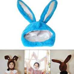 2x Kaninöron hatt med huva för Selfie Julbelysning> Huvudbonader