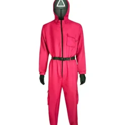 Xbi- Squid Game 2 Vuxen Triangelvakt Jumpsuit + Mask M> Dräkter