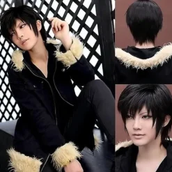 {XJ} Pojkar/Mäns Kylin Svart Hårfärg Peruk Män Manlig Svart Kort Anime Cosplay><noscript><img width=