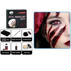 【xj】Halloween kosmetisk väska simulering plasma hudvax formning ärr vatten sår smink halloween accessoarer> Smink