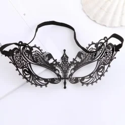 {xj}Halloweenmask i smidesjärn, ihålig diamantmask Ba> Masker