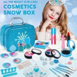 XJ-Sminkset för barn, flickor SDLOGAL 25 delars fodral, blått sminkset Bästa presenten till tjej -> Smink