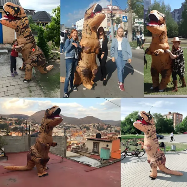 {xjxj} Uppblåsbar Kostym Vuxen Uppblåsbar Dinosauriekostym T rex Kostym för Vuxna> Dräkter