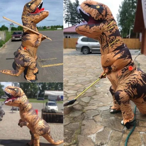 {xjxj} Uppblåsbar Kostym Vuxen Uppblåsbar Dinosauriekostym T rex Kostym för Vuxna> Dräkter