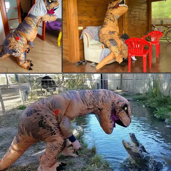 {xjxj} Uppblåsbar Kostym Vuxen Uppblåsbar Dinosauriekostym T rex Kostym för Vuxna> Dräkter