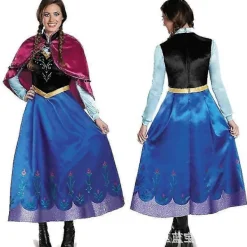 {xjxj} Vuxen Prinsessa Anna Elsa Kostym Jul Cos Maskerad Klädsel - Anna> Dräkter