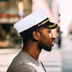 Yachtkaptenhatt för Vuxna Skeppsseglarehatt Admiralhatt för Män Kvinnor Barn><noscript><img width=