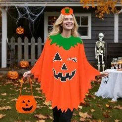 Yezmo Pumpa Tillbehör, för Halloween med Godisväska och Hårband för Vuxna Kvinnor och Män, Cosplay för Vuxna Kvinnor><noscript><img width=