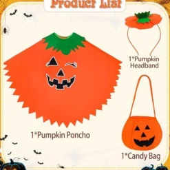 Yezmo Självlysande Uppblåsbar Halloween Poncho med Godisväska & Hårband [YDE]><noscript><img width=