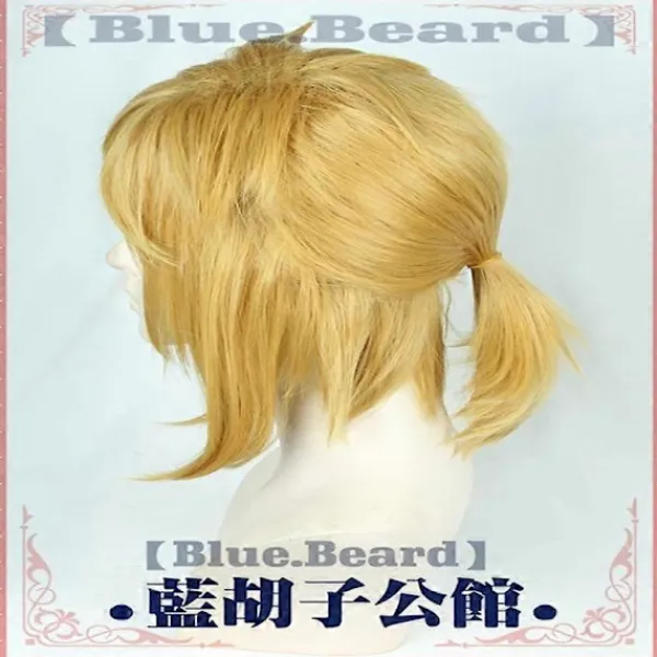 Zelda: Breath Of The Wild Link Cosplay Peruk Kort Gyllene Hästsvans Värmetålig Hårperuk + Peruknät> Peruker