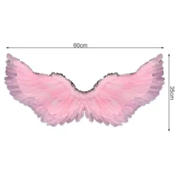 ZHOUBA Ängel Fjäder Vingar med Elastiska Band Ljus Färg Kostym Cosplay Vingar Fotorekvisita_Kvalitetsgåva Black White><noscript><img width=